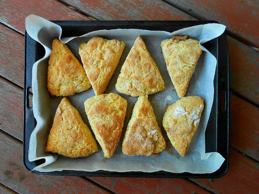 Savory Cheese Scone Recipe: Parmesean Wheat w/Tomato Goat Cheese Spread