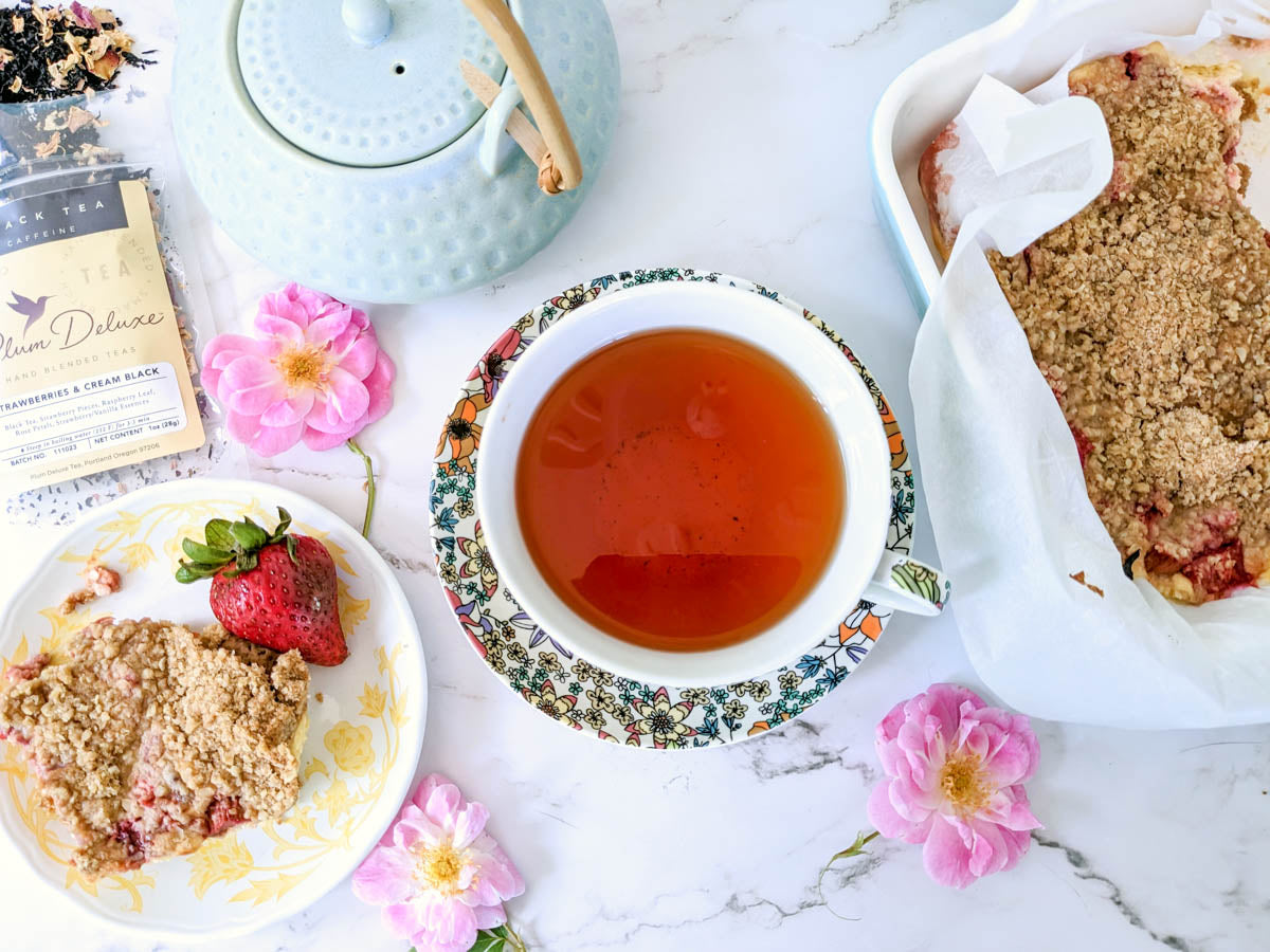 Strawberry Rhubarb Cream Cheese Bars Plum Deluxe Tea