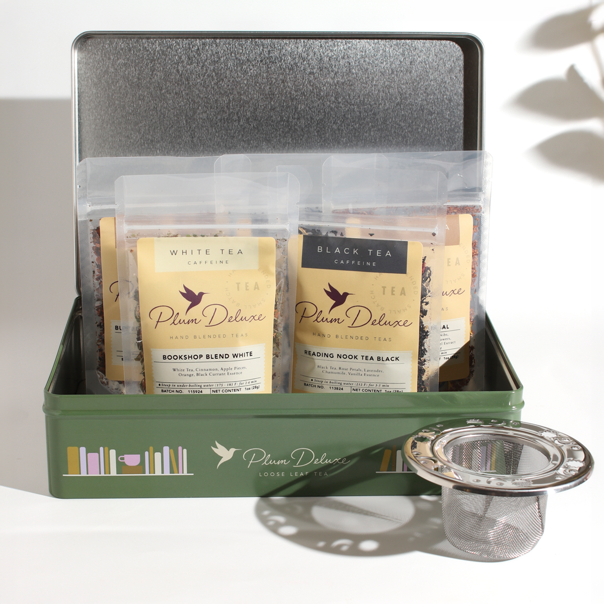 Literary Tea Collection Gift Tin (5 Literary Blends, Mixed Caffeine)