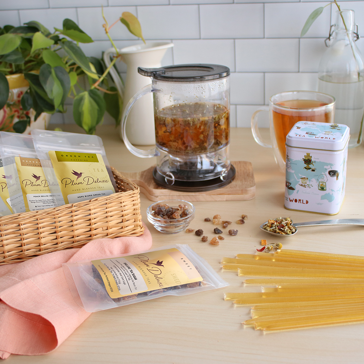 Ultimate Hot Tea Bundle (Tea, Sweets, Scoop, Tin, and Tea Maker