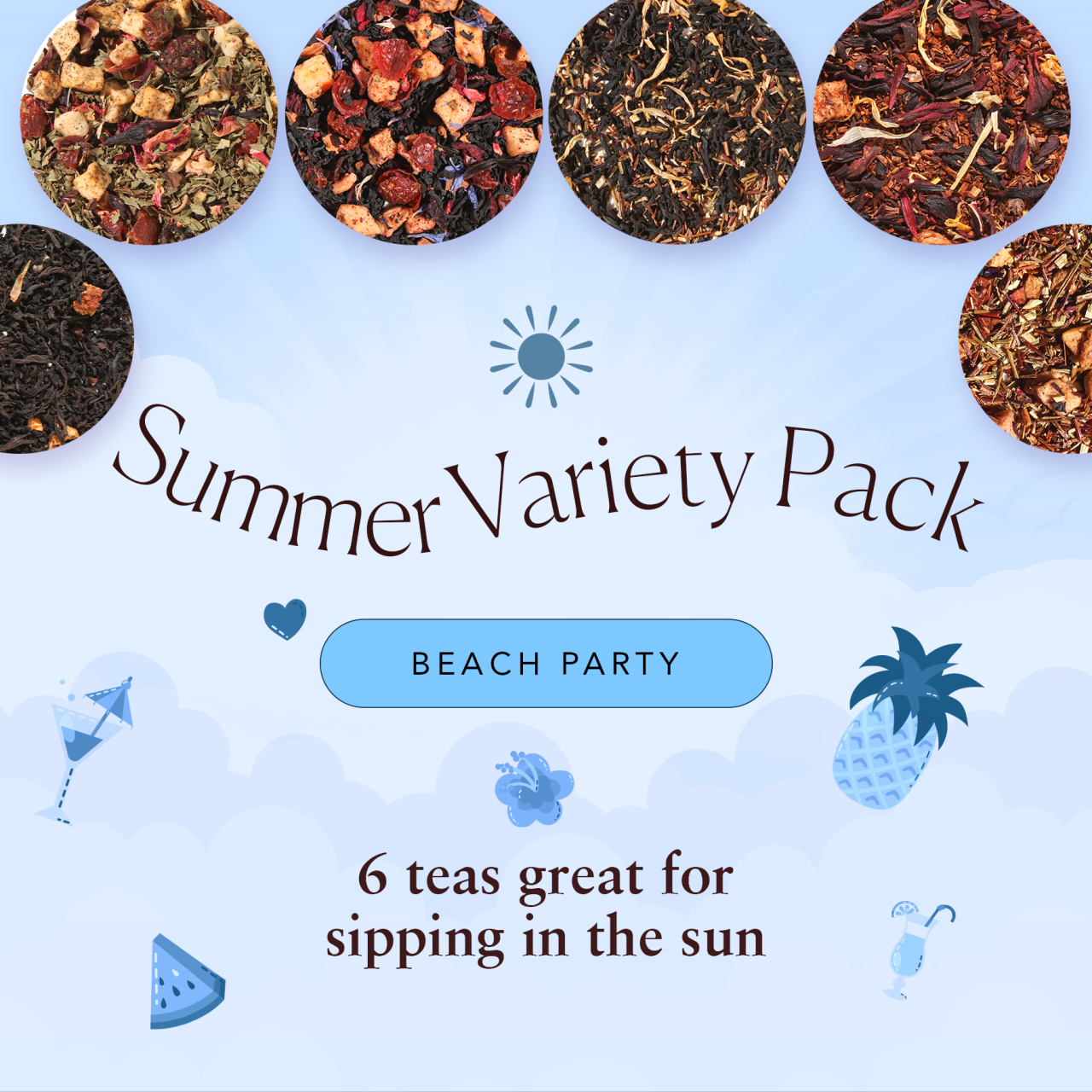Summer Iced Tea Variety Pack [6-Pack Variety of Flavors]
