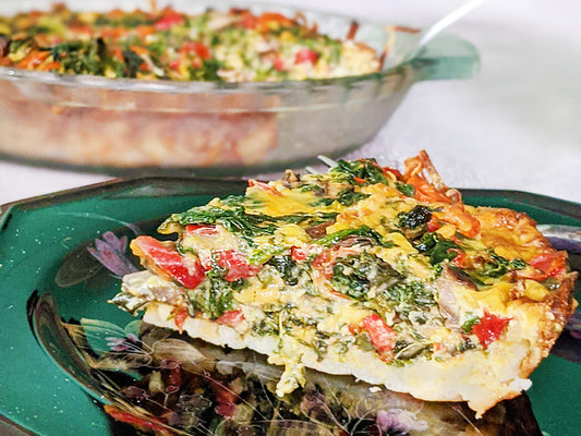 Veggie Quiche Recipe with Hash Brown Crust