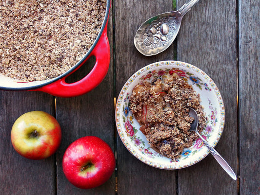 Baked Apple Casserole with Chocolate Oat Topping