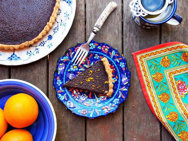 Chocolate Orange Tart with Shortbread Crust