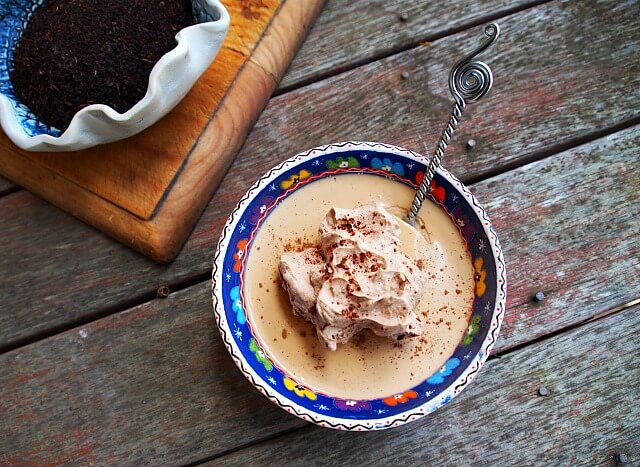 Earl Grey Panna Cotta with Mocha Whipped Cream