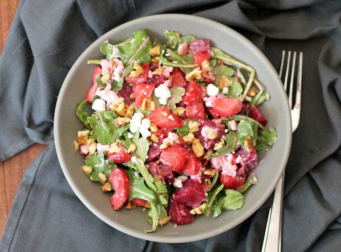 Roasted Strawberry Beet Salad