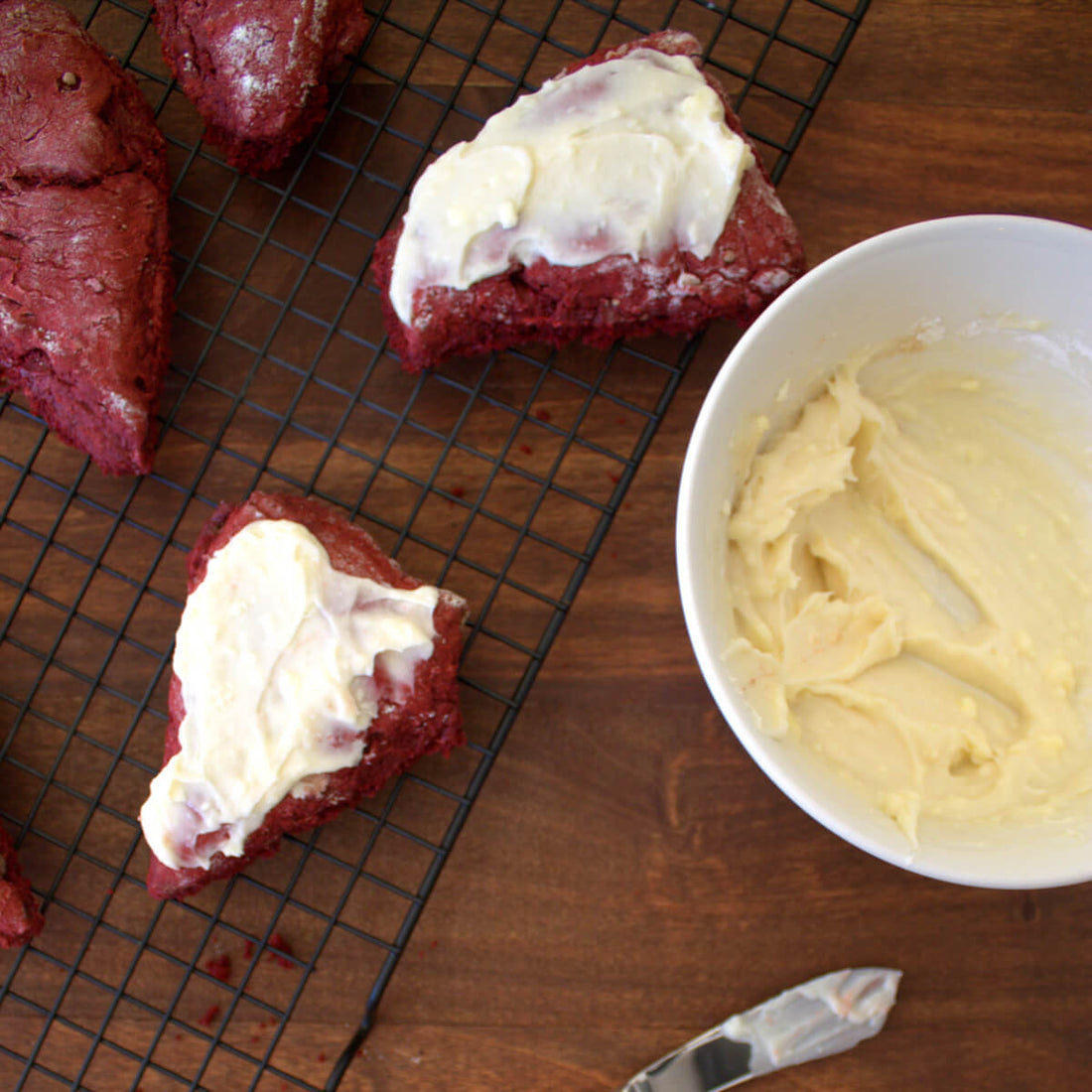 Red Velvet Scones with Cream Cheese Frosting