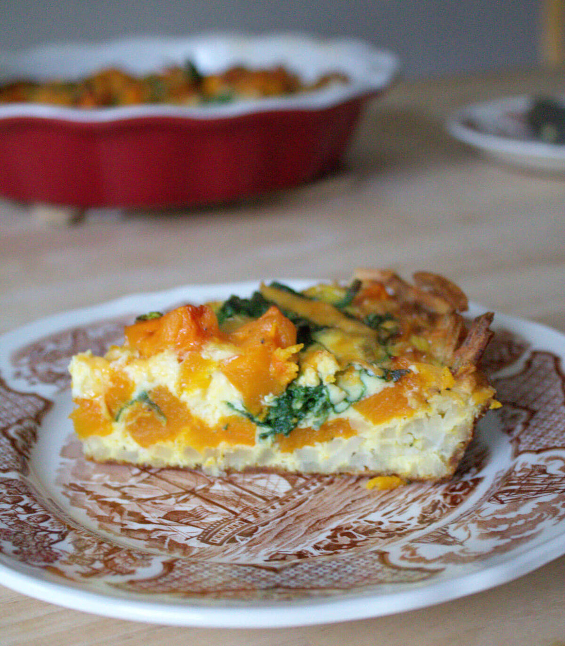 Savory Squash Quiche with Spinach and Gruyere