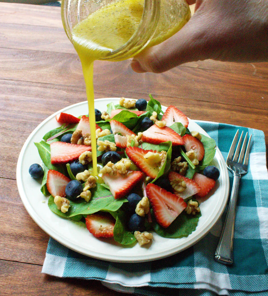 Strawberry Blueberry Salad Recipe with Honey Mustard Vinaigrette