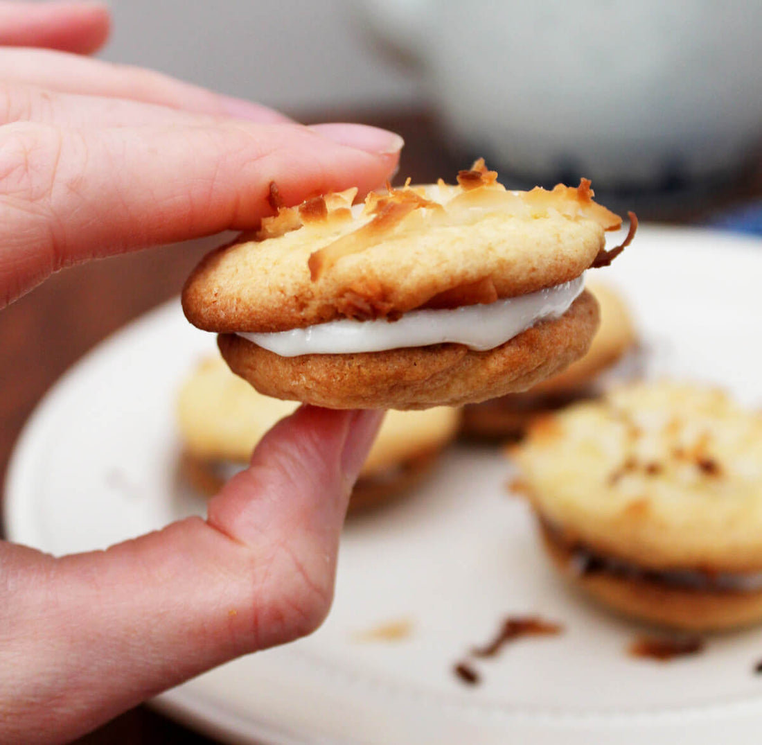 Coconut Lime Cookies with Cream Cheese Filling