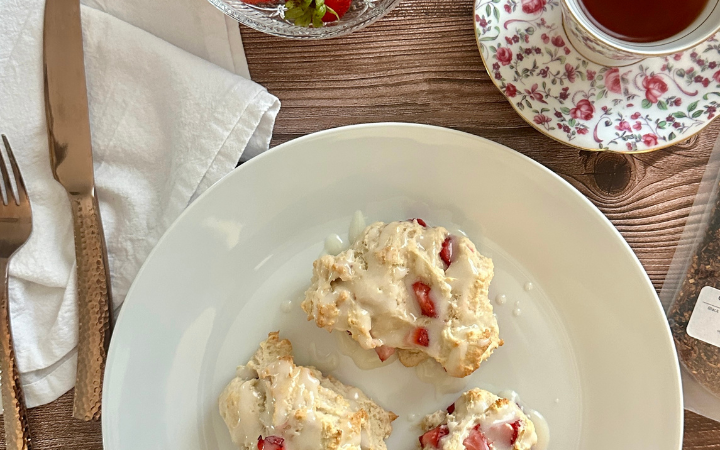 Sipping Southern Tea & Glazed Strawberry Biscuits