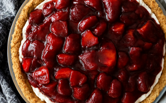 Easy Roasted Strawberry Cheesecake Pie Recipe