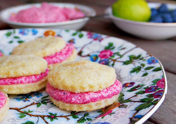 Swedish Cream Cookies with Blueberry and Lime Buttercream