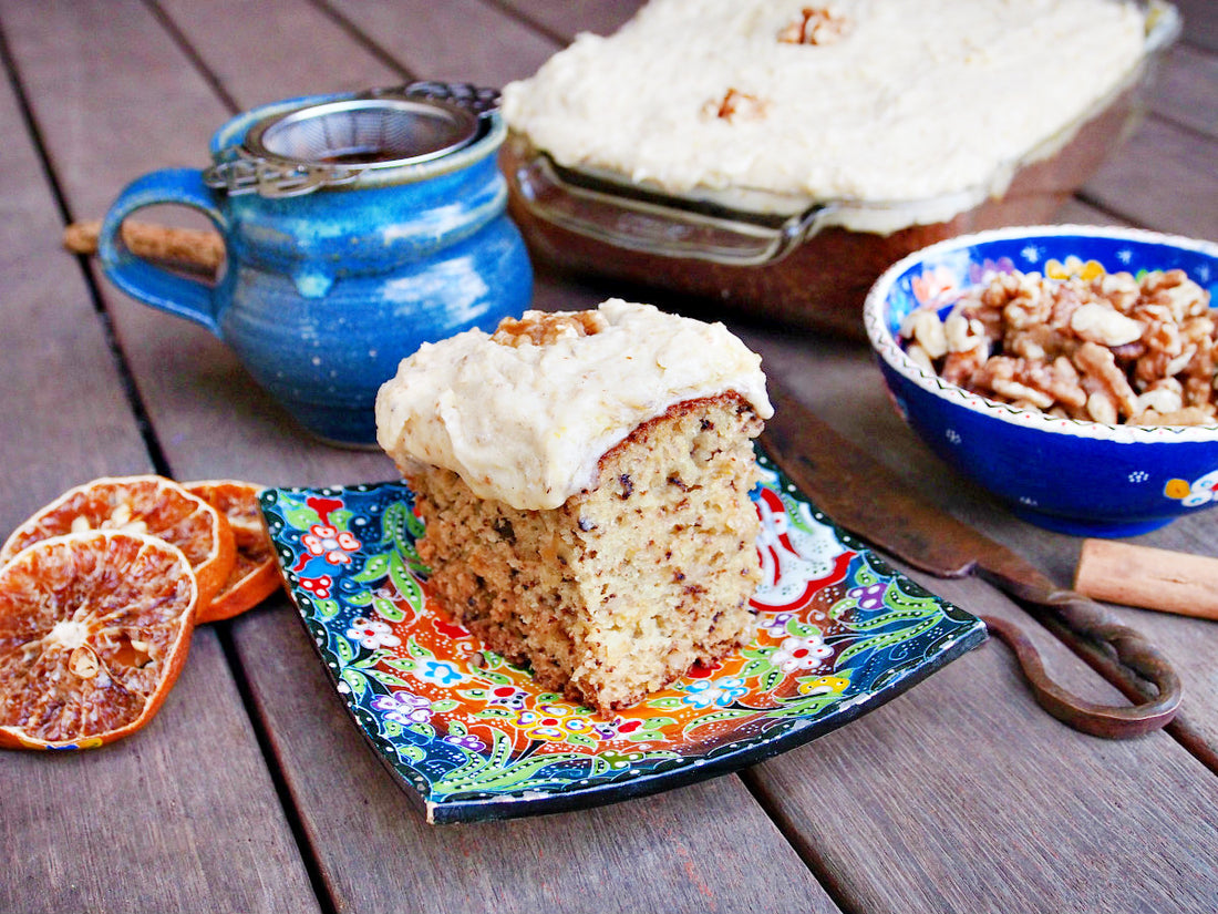 Comforting Swedish Nut Cake with Cream Cheese Frosting