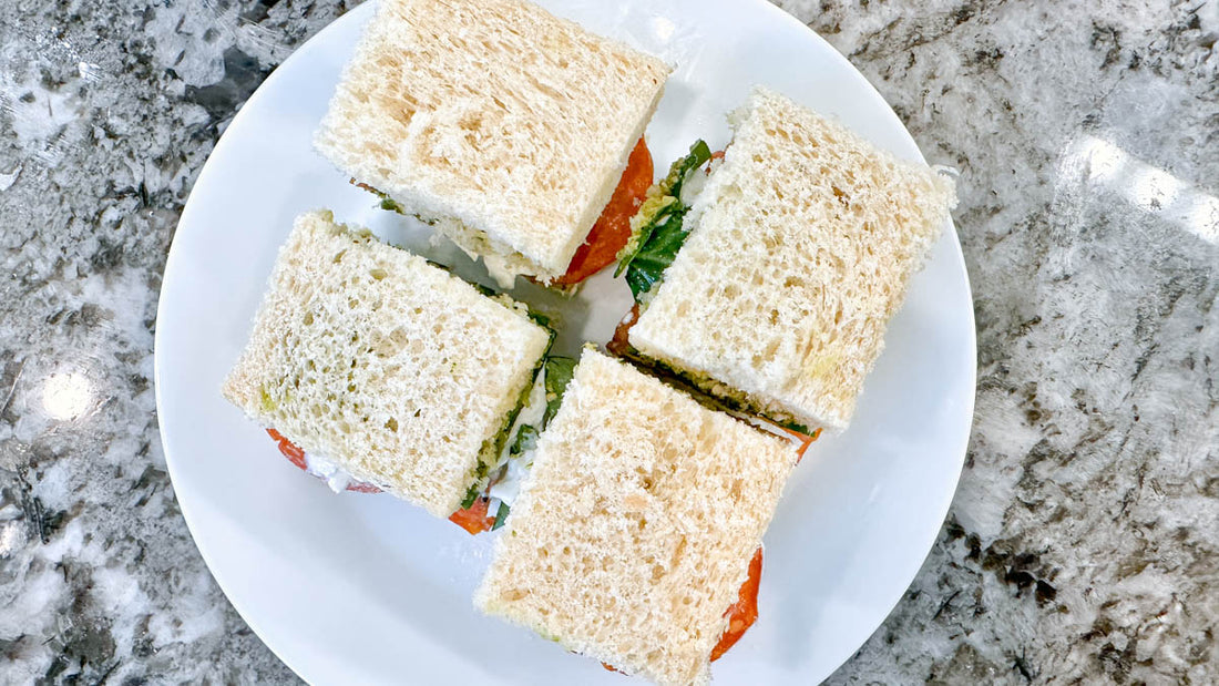 Burrata, this delightfully soft Italian cow milk cheese is the perfect creamy base to make the most divine sandwiches for your tea parties.