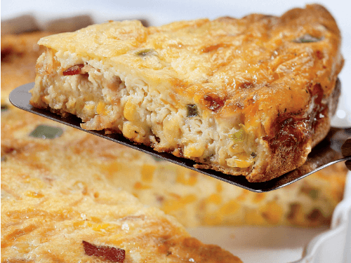 Everything-is-All-Right Cheddar Corn "Quiche"