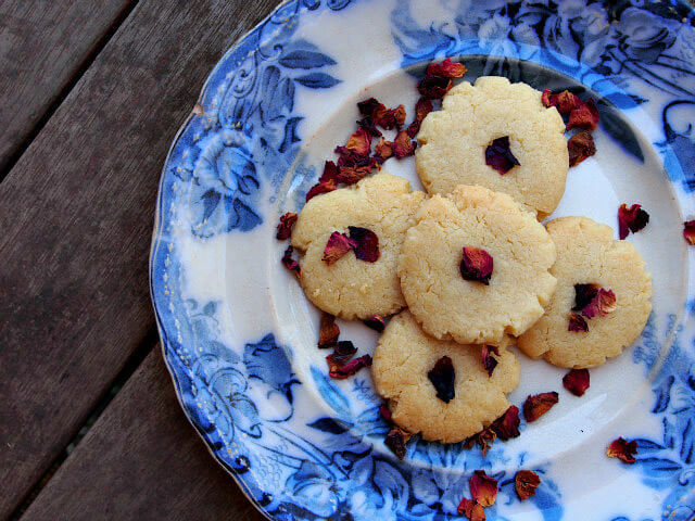 Rosewater Shortbread Cookies