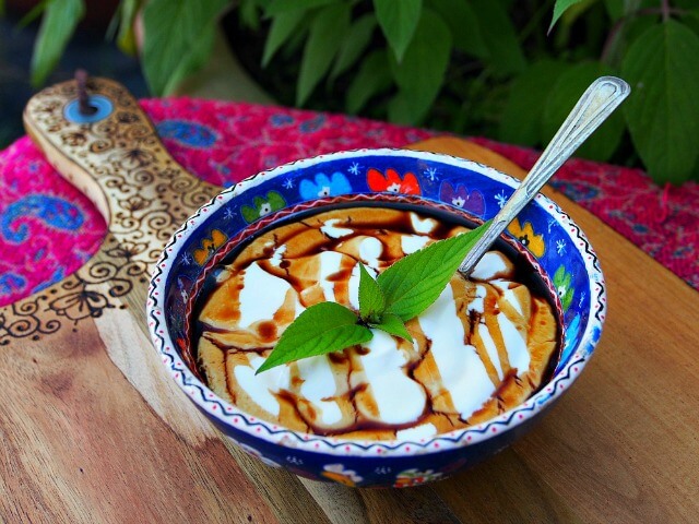 Greek Yogurt Dessert with Balsamic Drizzle