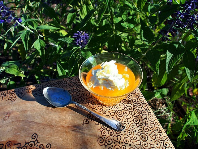 Orange Gelatin Recipe with Whipped Cream and Candied Ginger