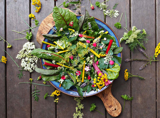 Edible Flower Salad with Mixed Greens