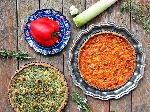 2 Savory Vegetables Tarts with Gluten Free Crust