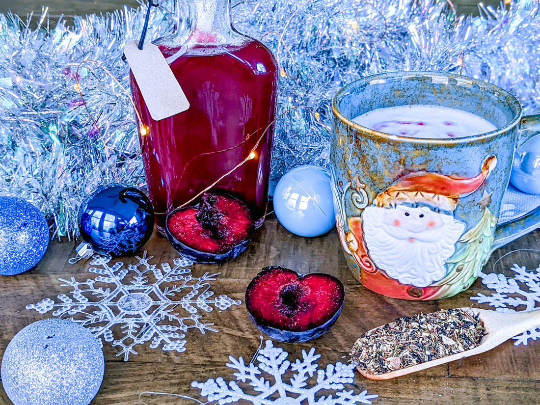 The holidays are here, and what better way to celebrate than a creamy tea latte creation made with our very own Sugar Plum tea. This tea is sweet, fruity, and spiced and perfect for the holiday season.