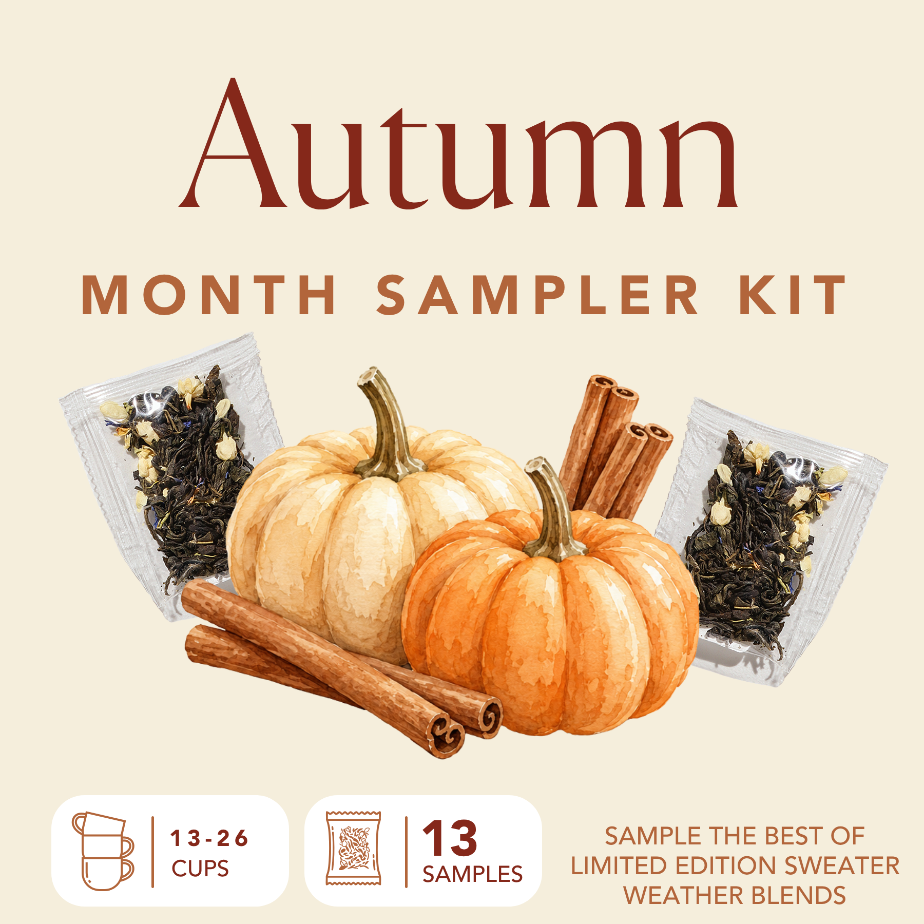 Autumn/Fall Tea Sampler Kit (13 Samples)