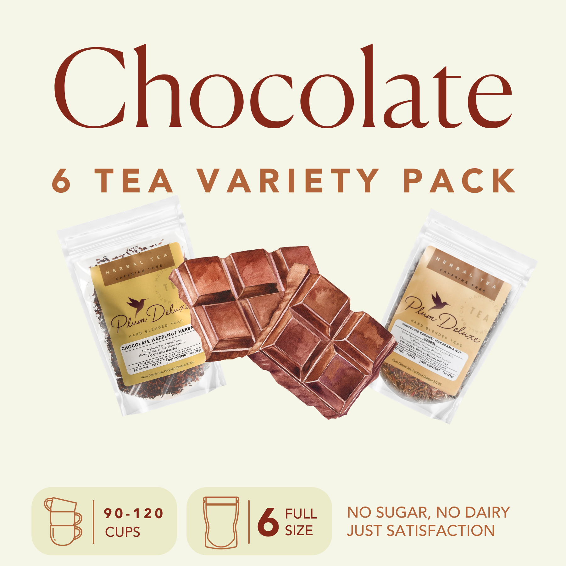 Top Choco Tea 'Chocoholic' Chocolate Tea Variety Pack [6-Pack Variety of Flavors ...