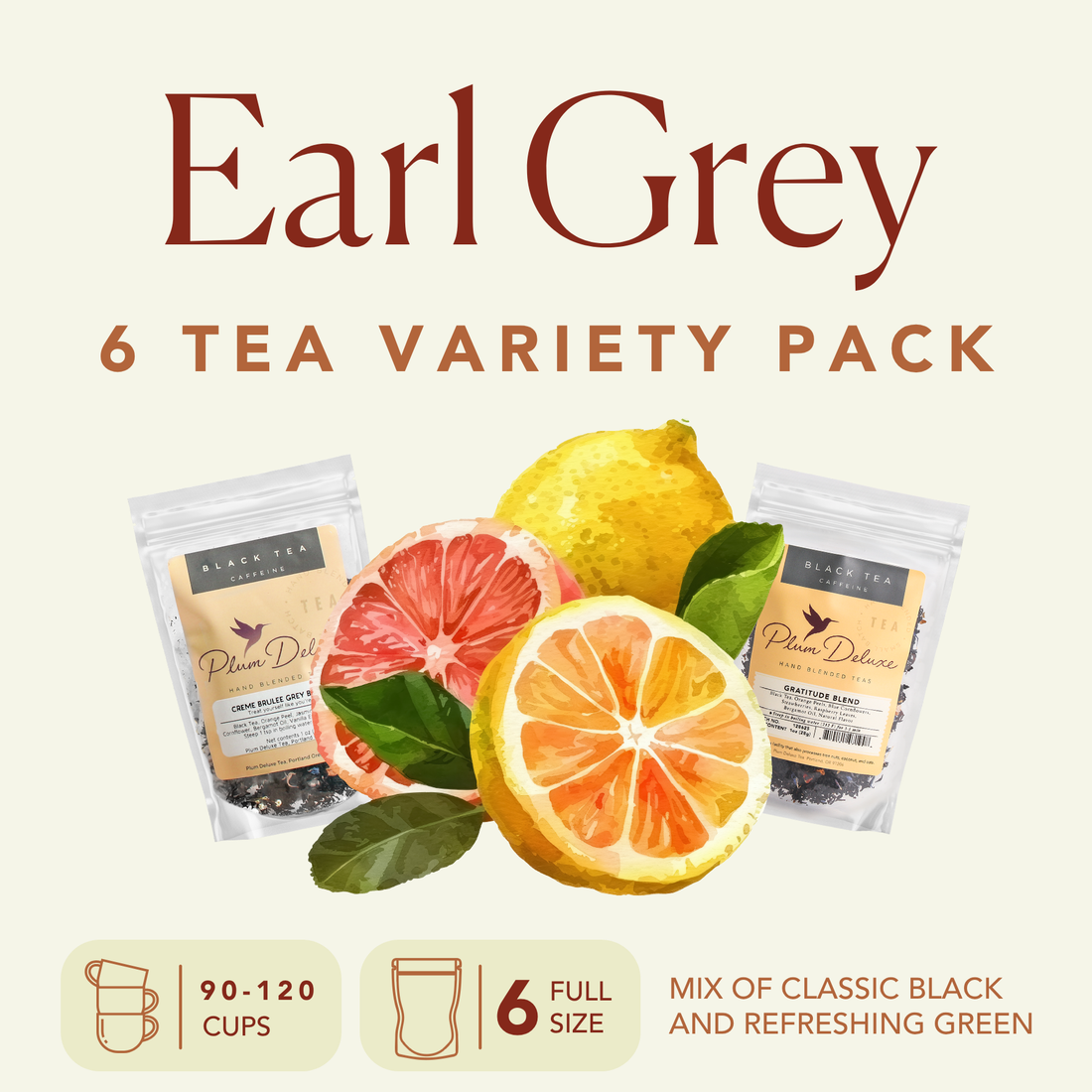 Earl Grey Tea Variety Pack [6 Full Size Bergamot Teas] – Plum Deluxe Tea
