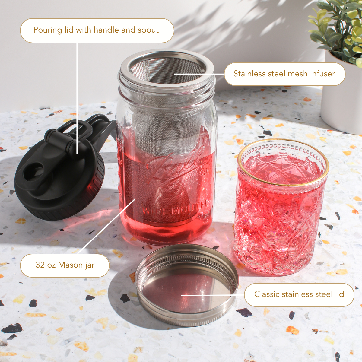 Mason Jar Tea Infuser - Each | Mountain Rose Herbs