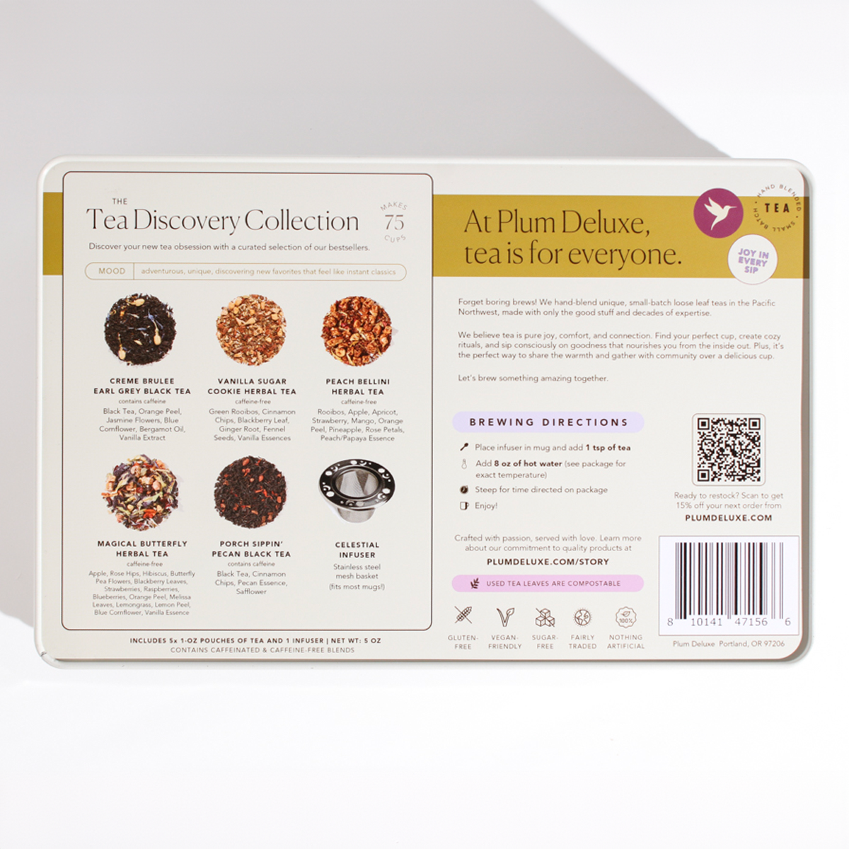 Tea Gift Tin (Choose from 3 Designs) – Plum Deluxe Tea