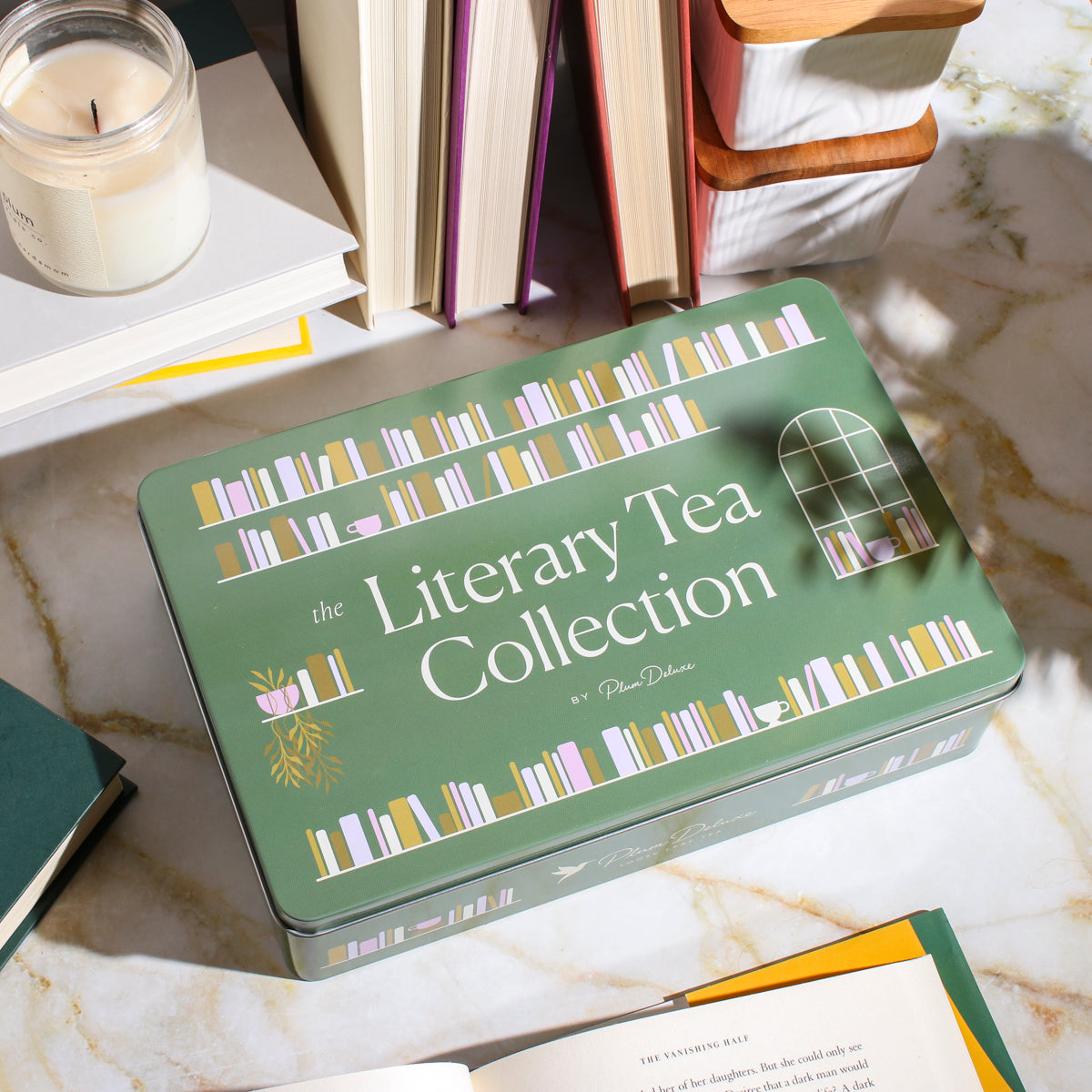 Literary Tea Collection Gift Tin (5 Literary Blends, Mixed Caffeine)