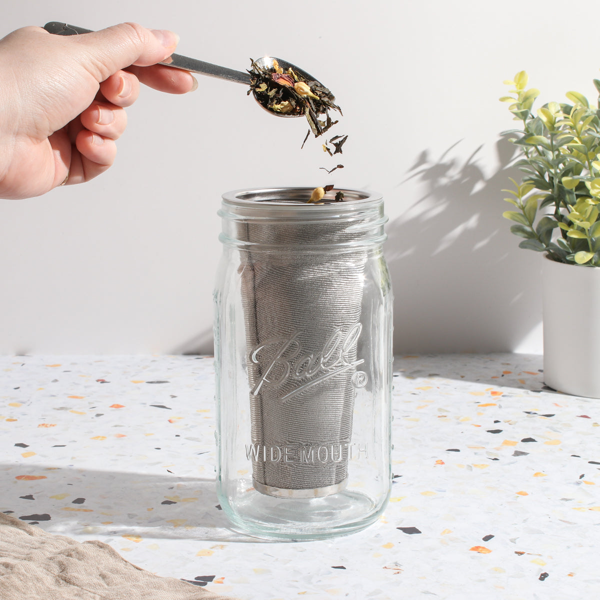 Cold Brew Coffee Maker Kit: Wide Mouth Mason Jar with Screw Top