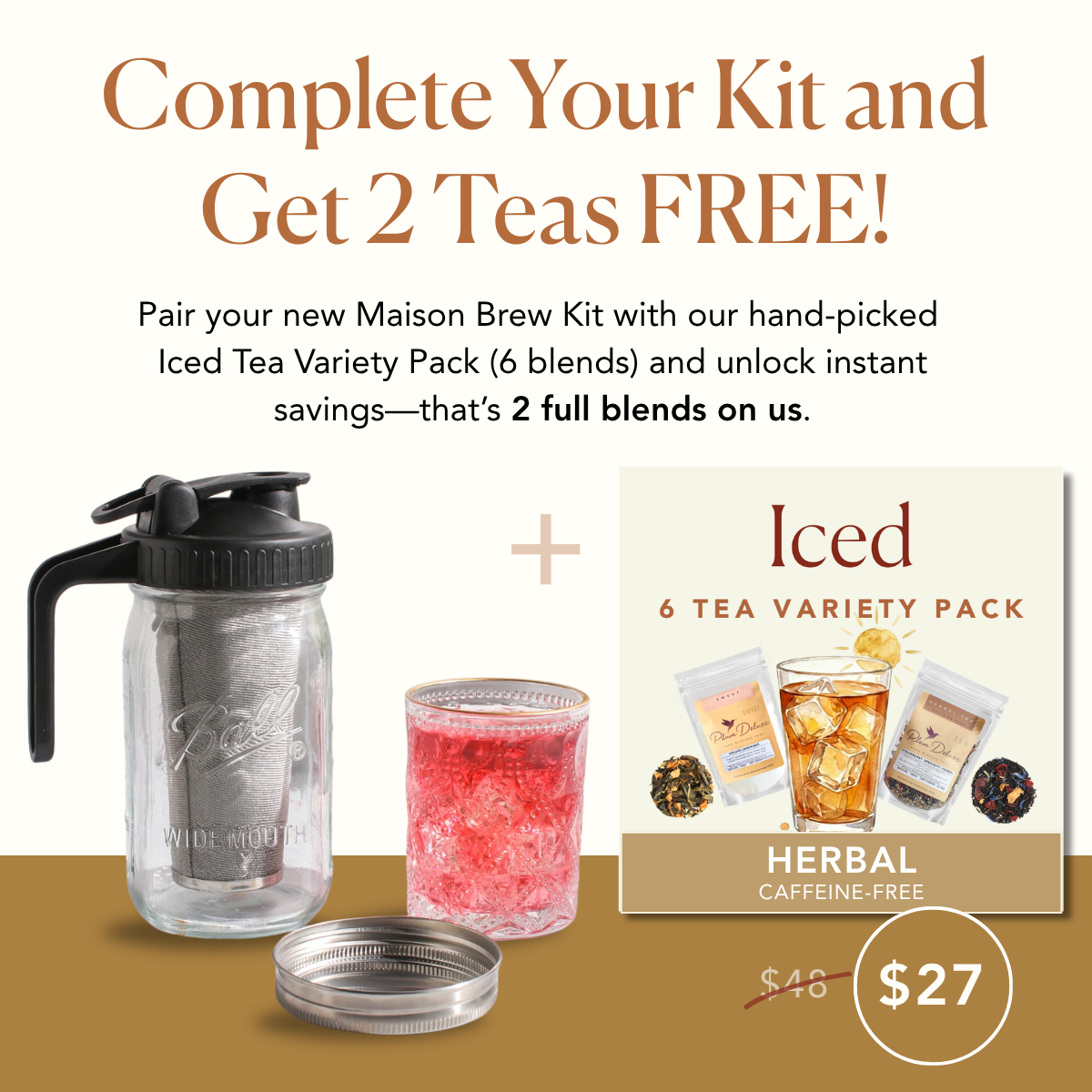 Maison Brew - Cold Brew Iced Tea Mason Jar