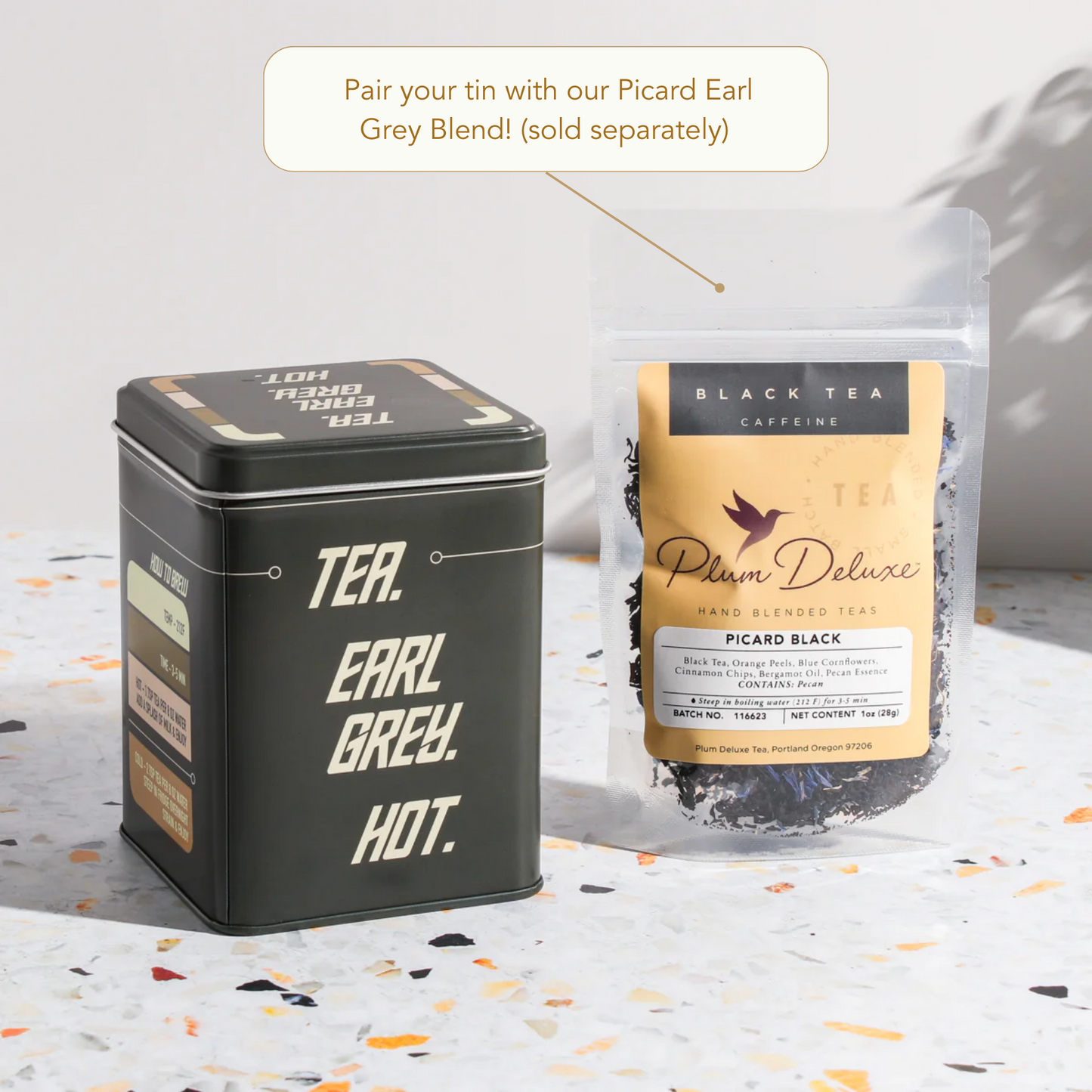 Tea. Earl Grey. Hot. Tin (Holds 1-2 oz Tea)