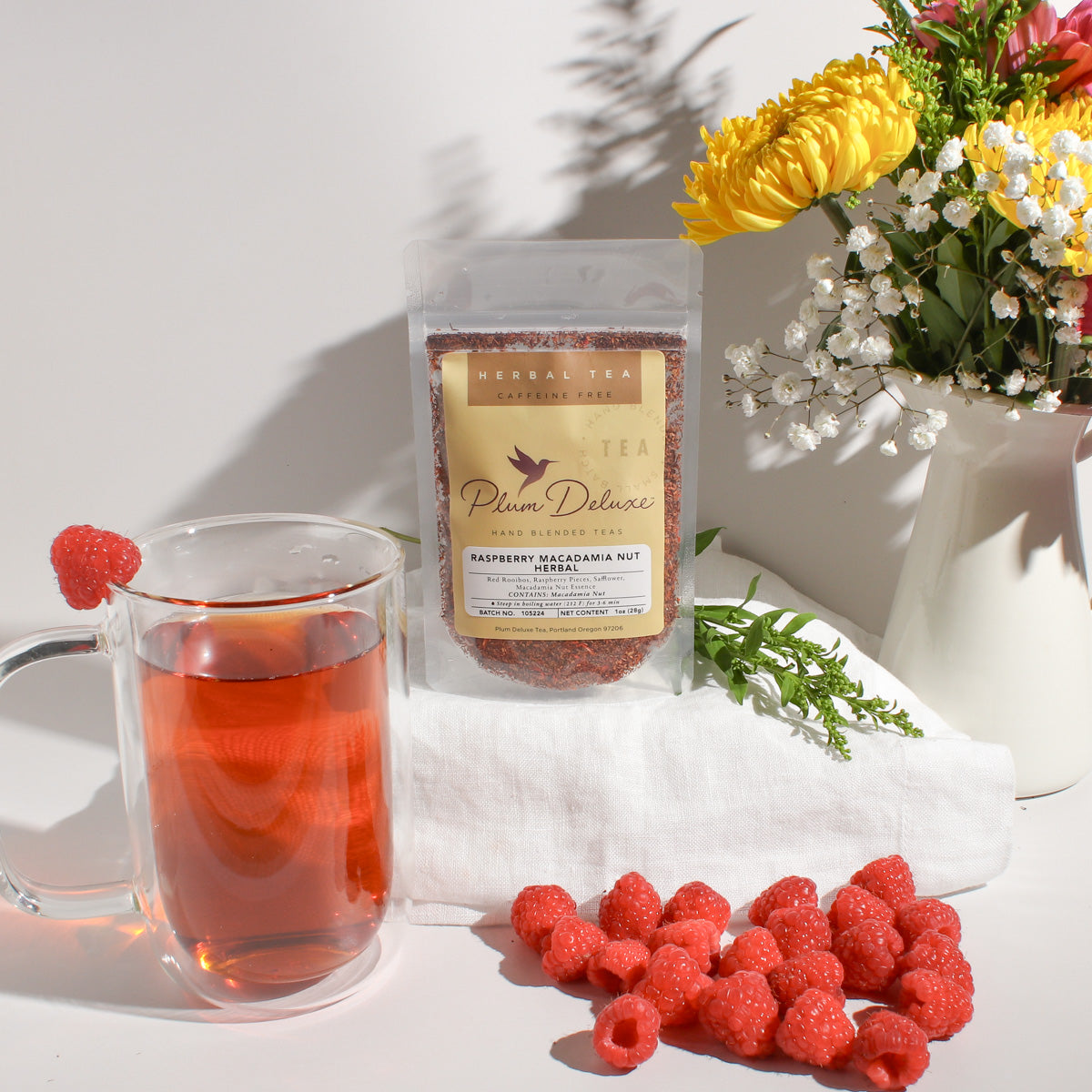 Raspberry Macadamia Nut Herbal Tea