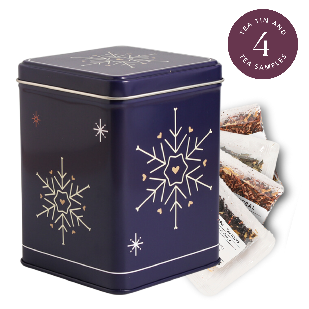 Snowflake Tea Tin Gift (Packed with 4 Tea Samples)