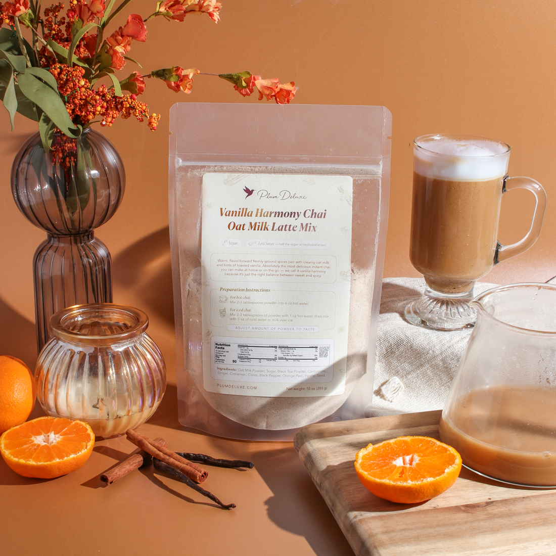 Vanilla Harmony Chai Oat Milk Latte Mix (10 oz) Plum Deluxe Tea