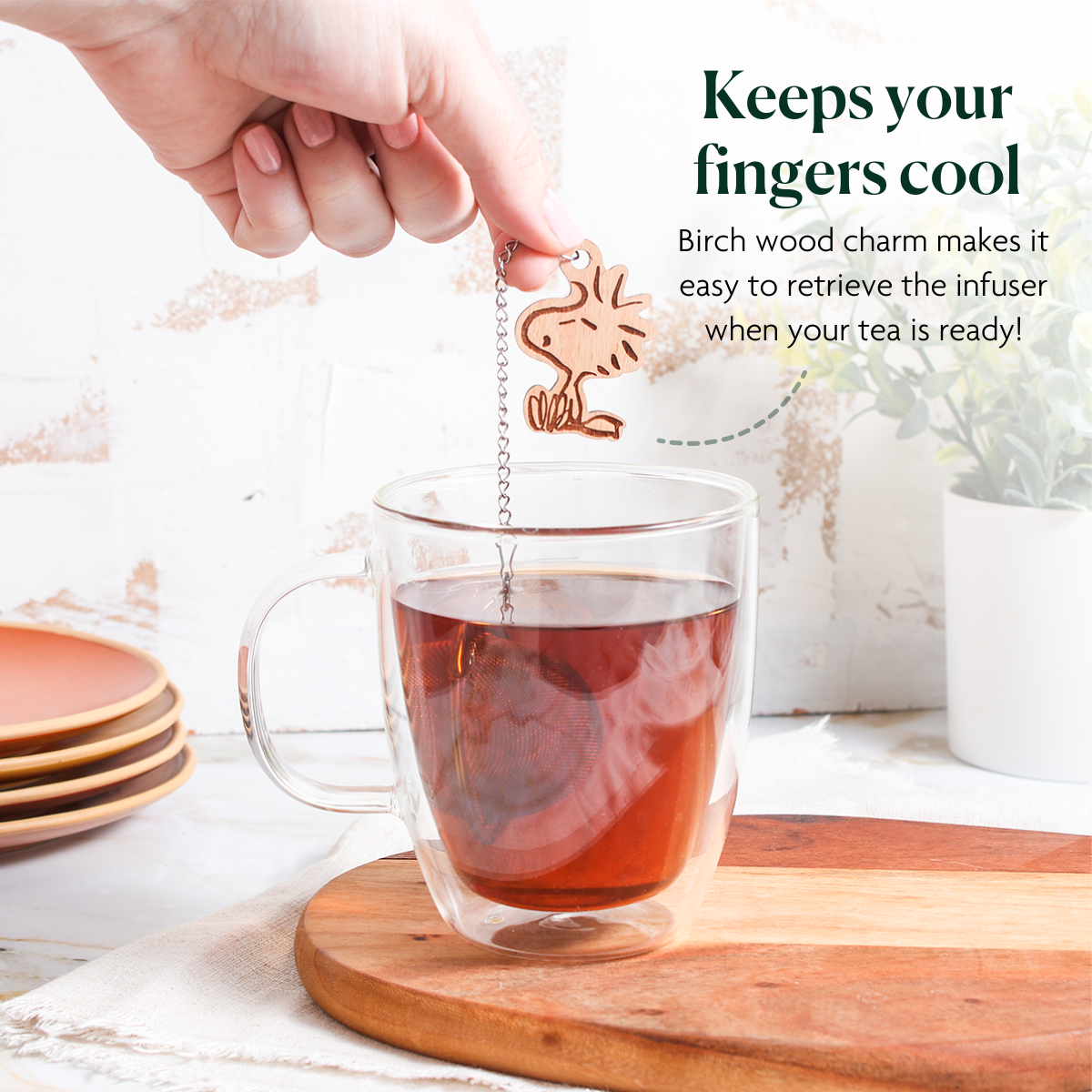 Woodstock Loose Leaf Tea Ball Infuser with Charm