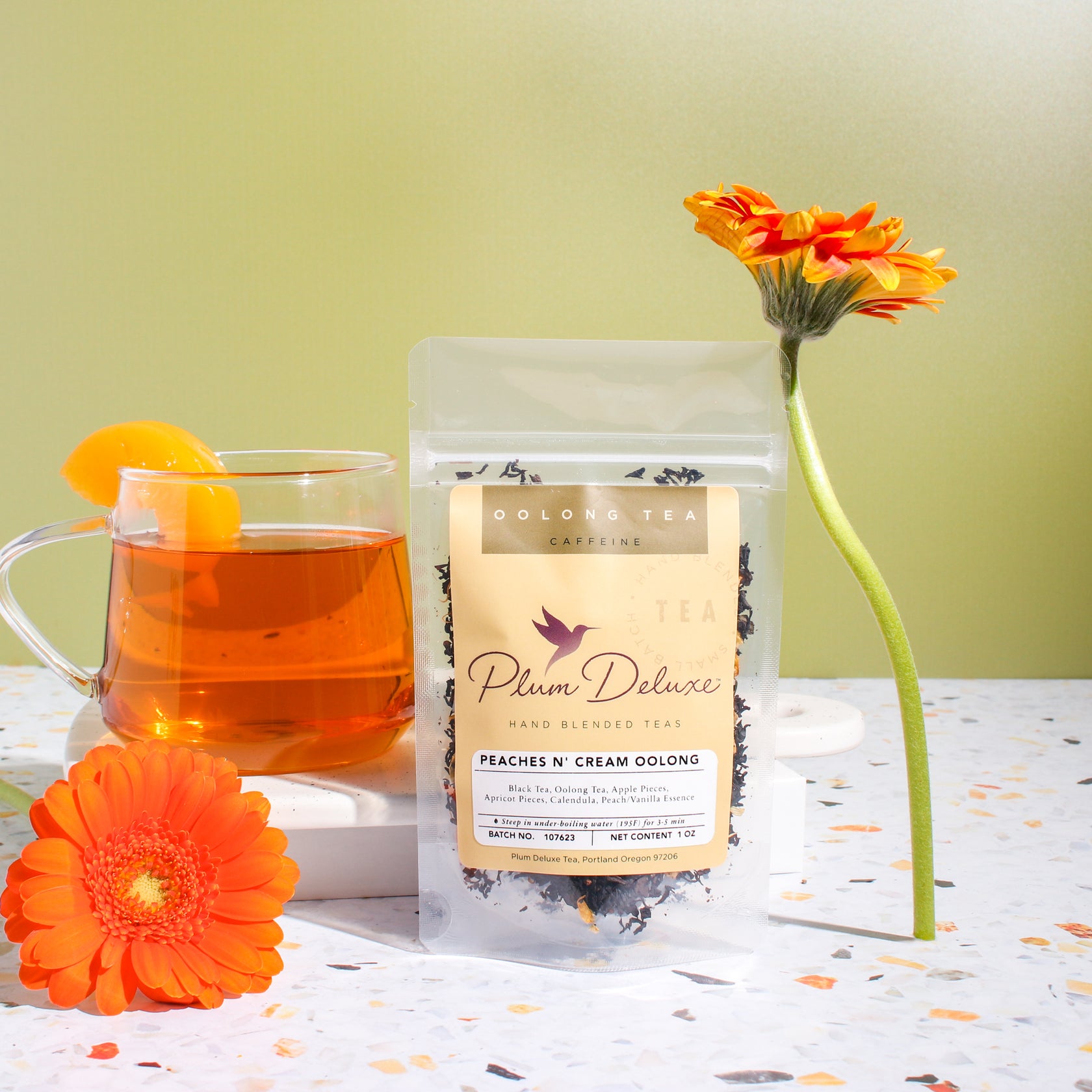 Peaches 'n' Cream Oolong Tea (PeachVanilla) Plum Deluxe Tea