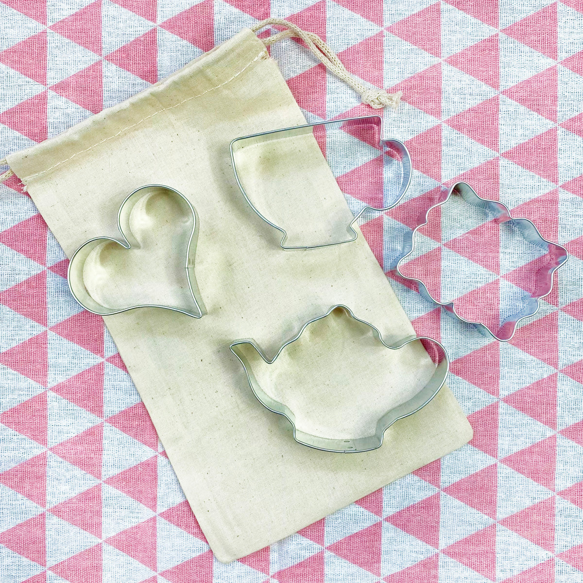 Tea Time Cookie Cutter Kit in Muslin Bag
