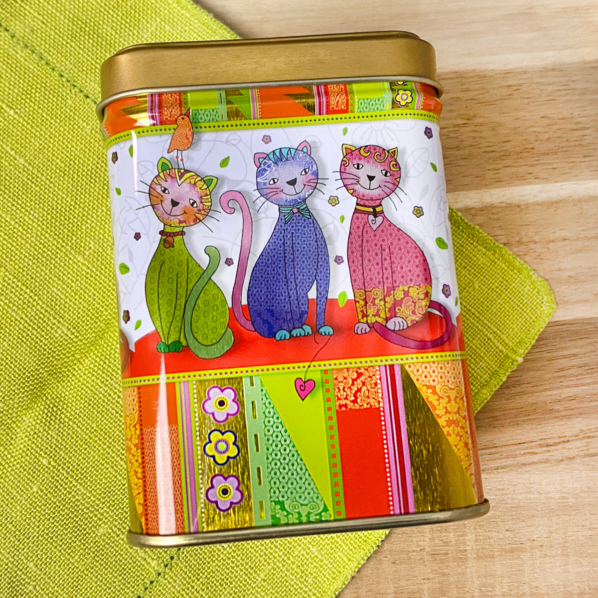 neon cats tin side