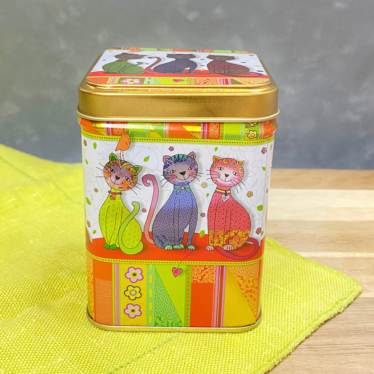 neon cats tin