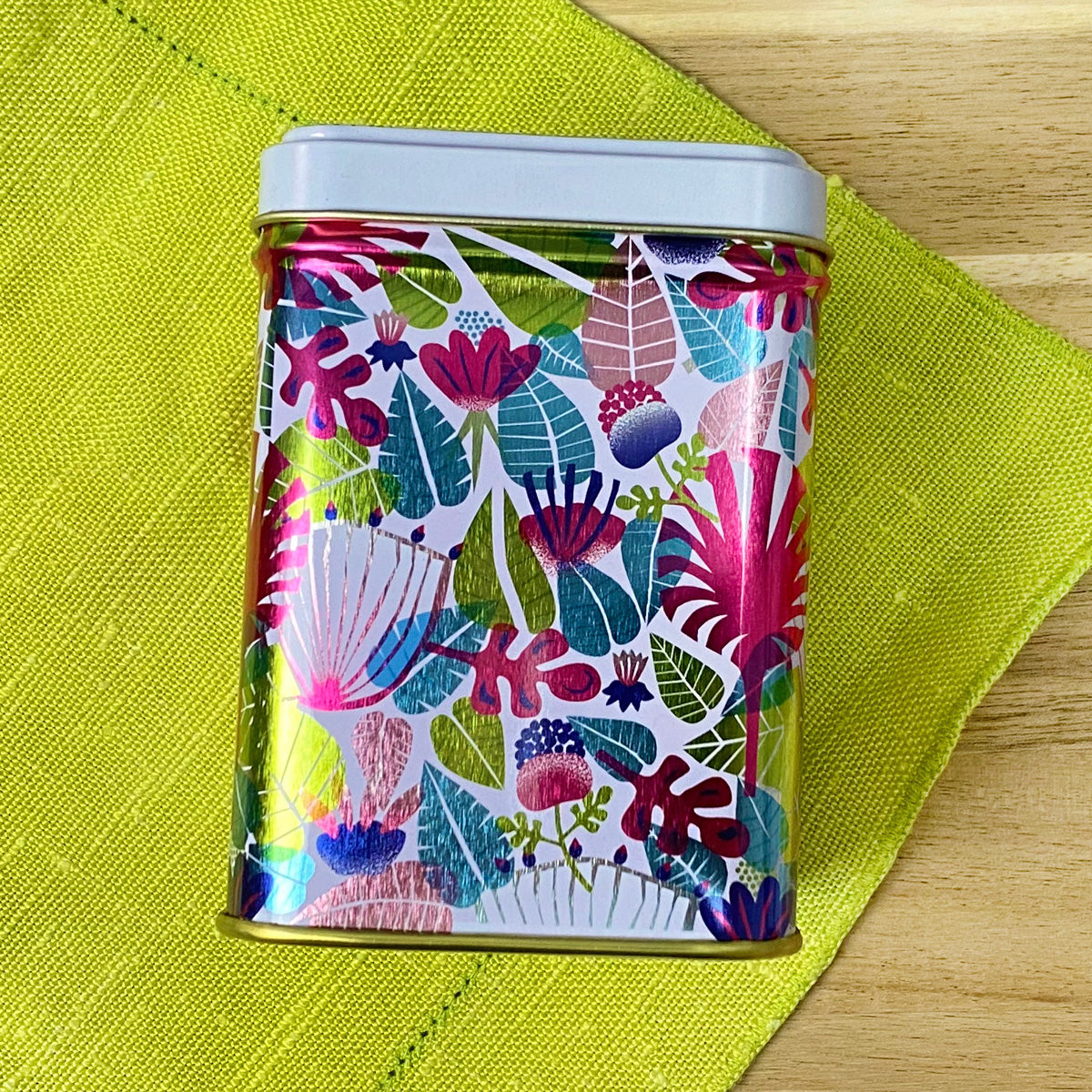 tropical flower tin side