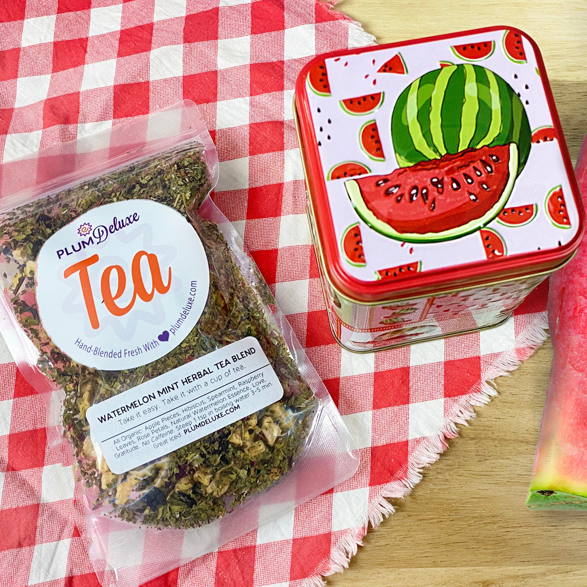 watermelon tin w tea side square